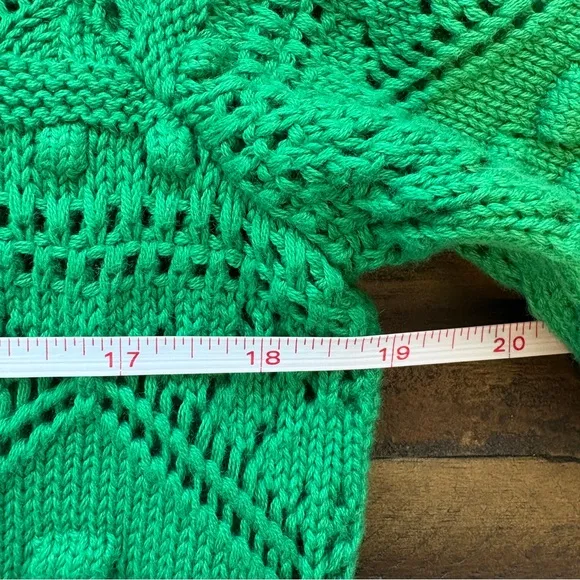 Boden Claudia Textured Knitted Dress Womens 8 100% Cotton Highland Green Boxy