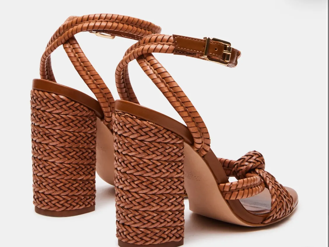 Braided Ankle Strap Block Heel