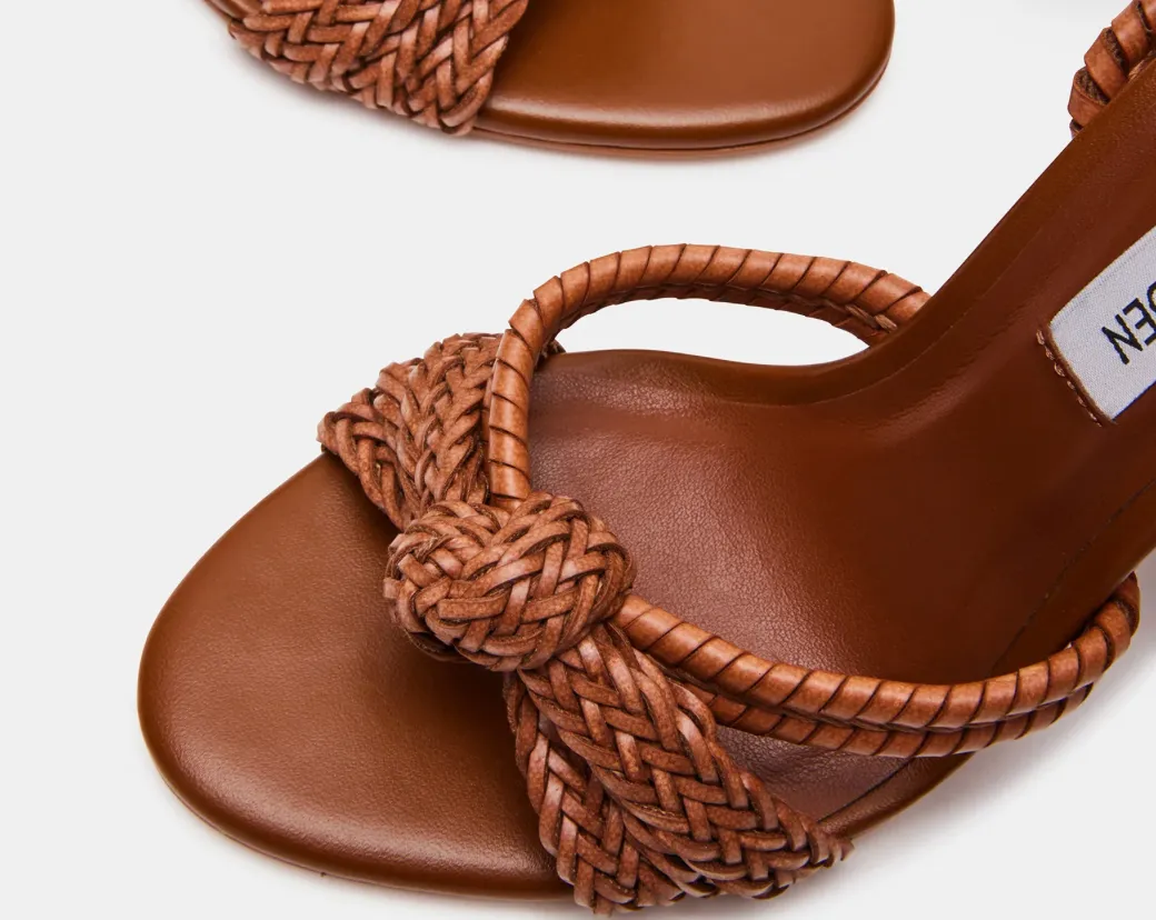 Braided Ankle Strap Block Heel