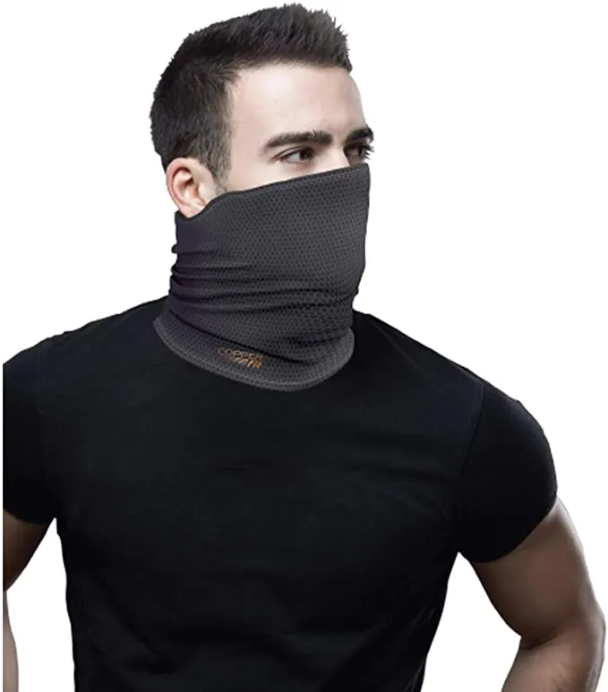 Brand new in package! Copper Fit Guardwell Face Cover and Neck Gaiter in Charcoal, Ages 13 