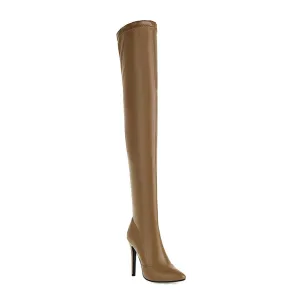 Brown Matte Women's Closed Toe Boots