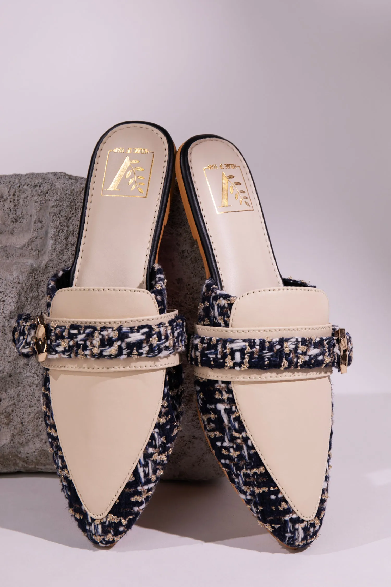 Buckle it Blue Mules