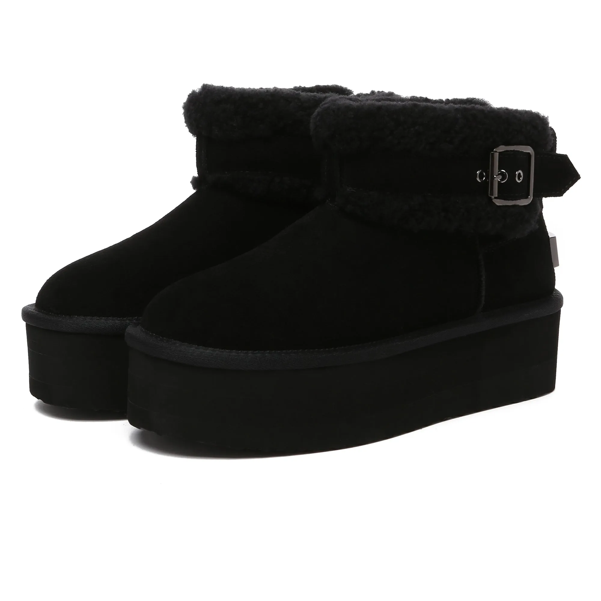Buckle Strap Platform Boots