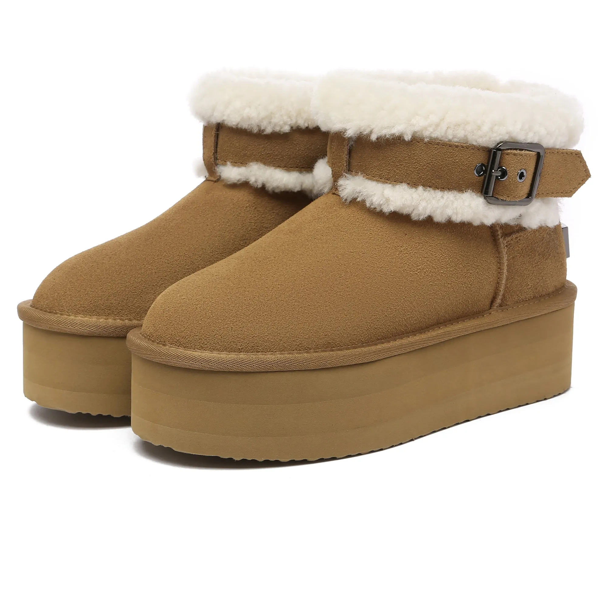 Buckle Strap Platform Boots