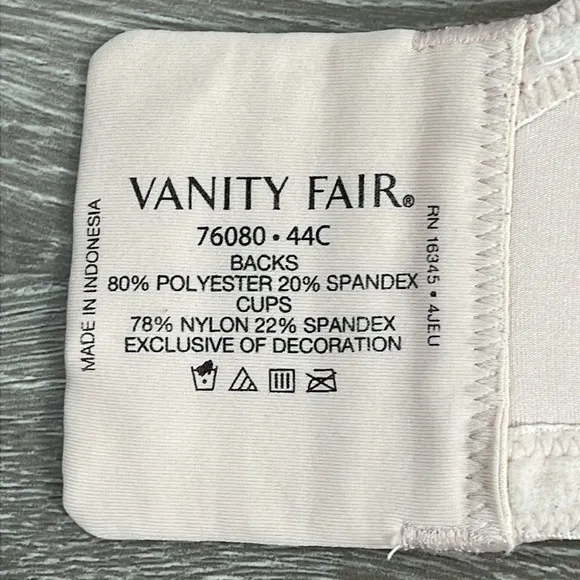 Bundle of 3 Vanity Fair Beauty Back Full Figure Underwire Minimizer Bras 44C