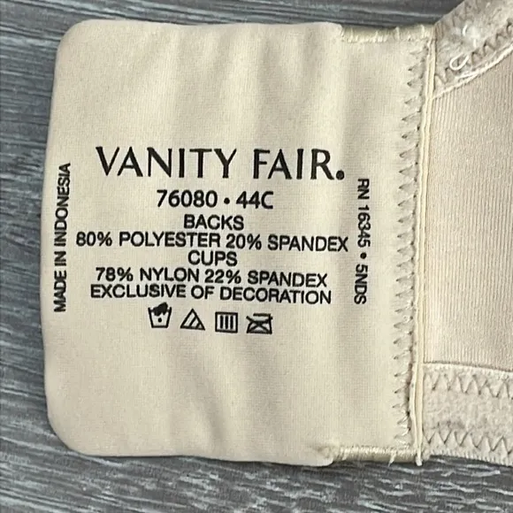 Bundle of 3 Vanity Fair Beauty Back Full Figure Underwire Minimizer Bras 44C
