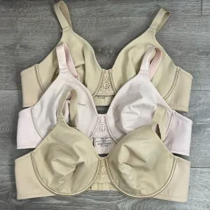 Bundle of 3 Vanity Fair Beauty Back Full Figure Underwire Minimizer Bras 44C