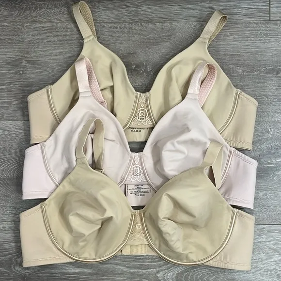 Bundle of 3 Vanity Fair Beauty Back Full Figure Underwire Minimizer Bras 44C