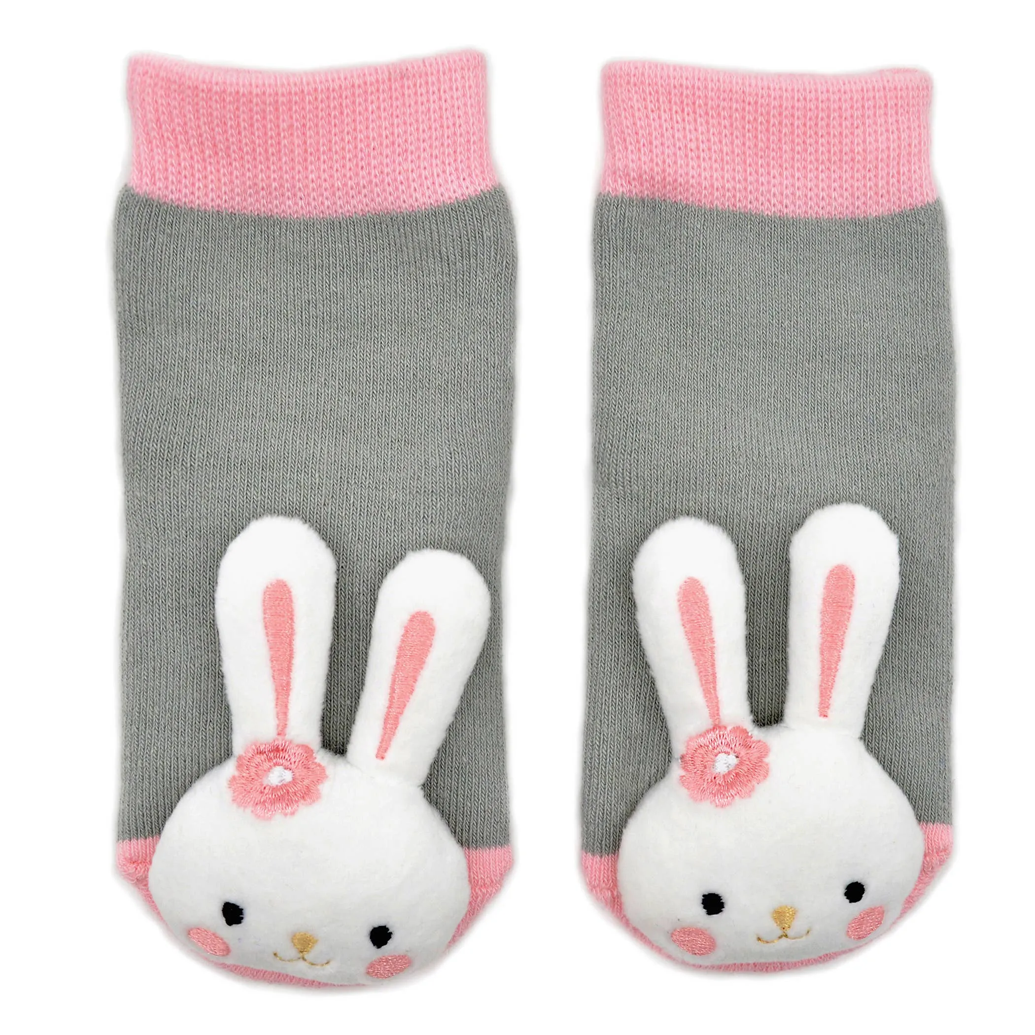 Bunny-Themed Boogie Toes Rattle Socks for Infants