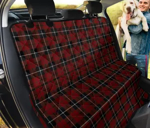 Burgundy, Wine Red, Black and White Plaid Dog Hammock Back Seat Cover For Pets