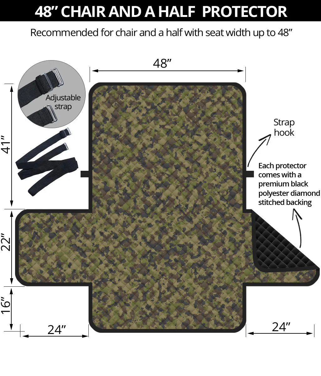 Camo Chair and a Half Protector Cover in Green, Brown and Gray, Camouflage 48" Seat Width