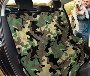 Camouflage Back Seat Protector Cover For Pets Green, Black and Beige