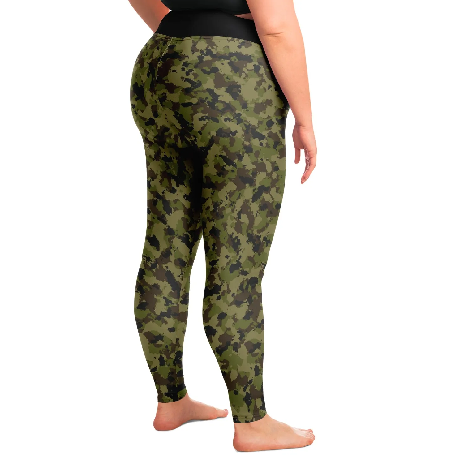 Camouflage Plus Size Leggings Sizes 2X - 6X Traditional Colors Green, Brown, Black