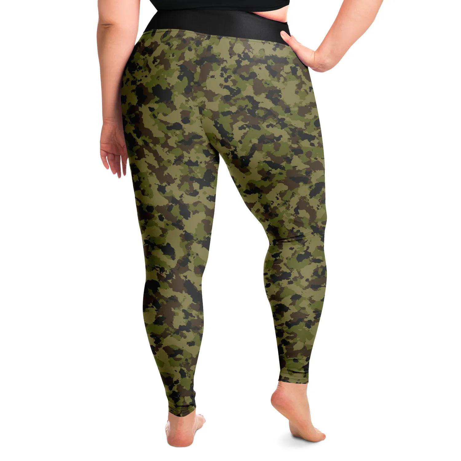 Camouflage Plus Size Leggings Sizes 2X - 6X Traditional Colors Green, Brown, Black