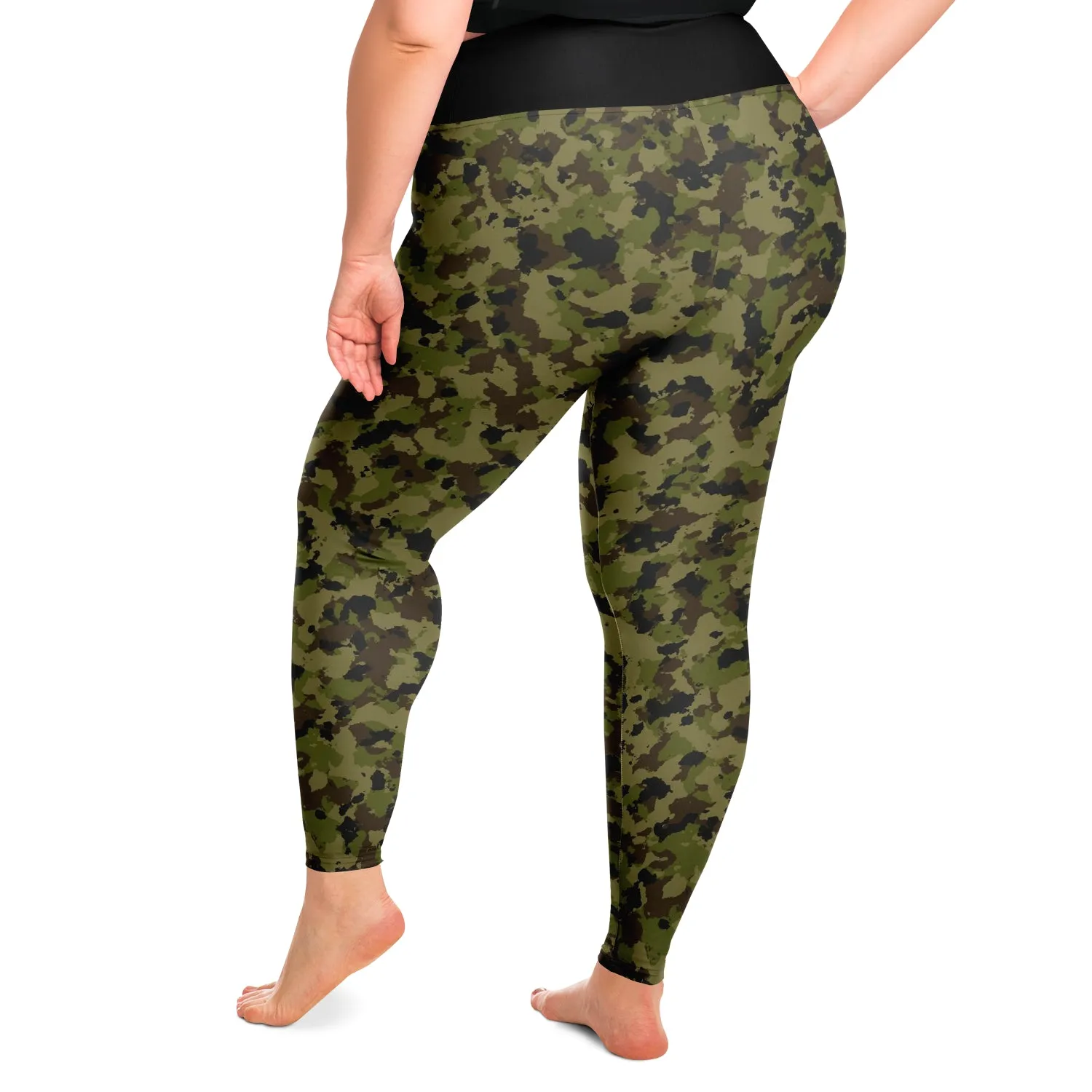 Camouflage Plus Size Leggings Sizes 2X - 6X Traditional Colors Green, Brown, Black