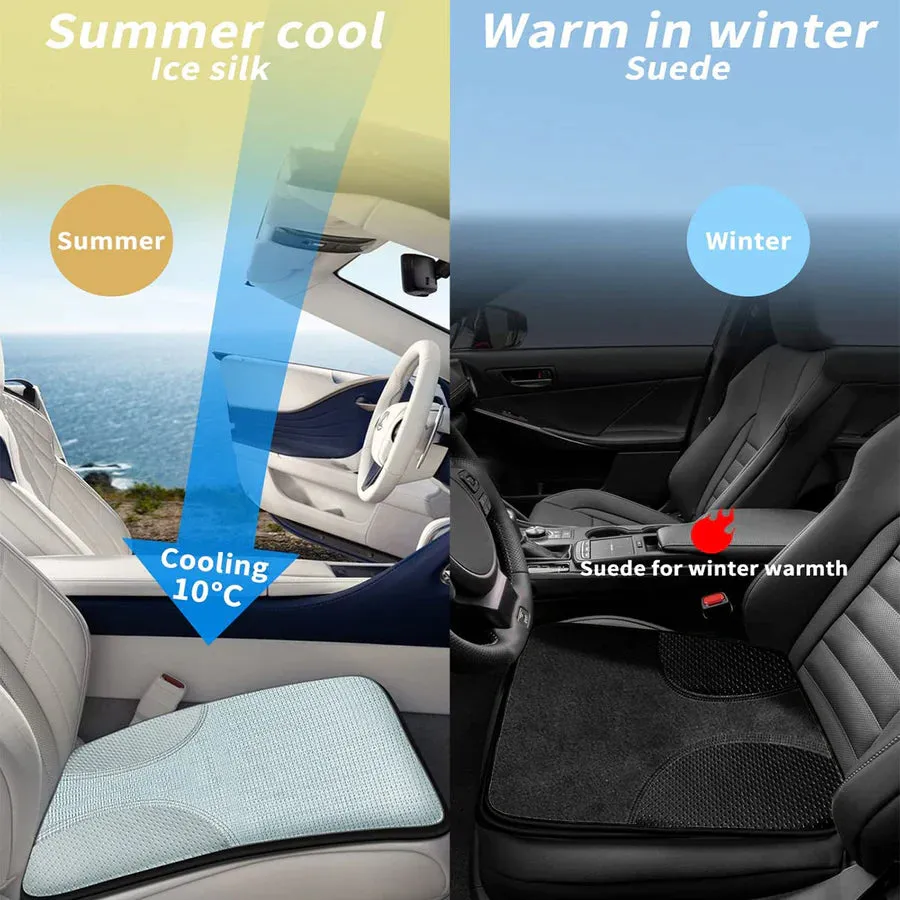 Car Seat Cushion, Custom Fit For Your Cars, Double Sided Seat Cushion, Breathable Suede   Ice Silk Car Seat Cushion, Comfort Seat Covers Cushion FD19979