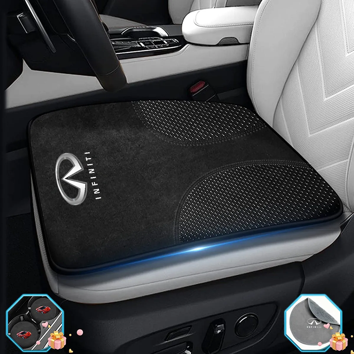 Car Seat Cushion, Custom Fit For Your Cars, Double Sided Seat Cushion, Breathable Suede   Ice Silk Car Seat Cushion, Comfort Seat Covers Cushion IN19979