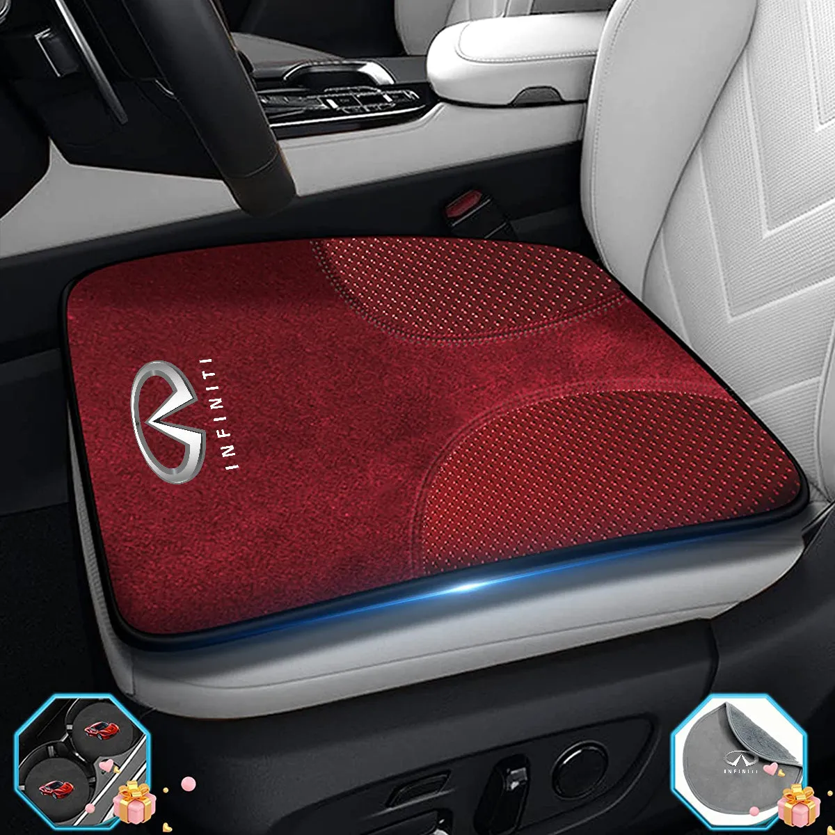 Car Seat Cushion, Custom Fit For Your Cars, Double Sided Seat Cushion, Breathable Suede   Ice Silk Car Seat Cushion, Comfort Seat Covers Cushion IN19979