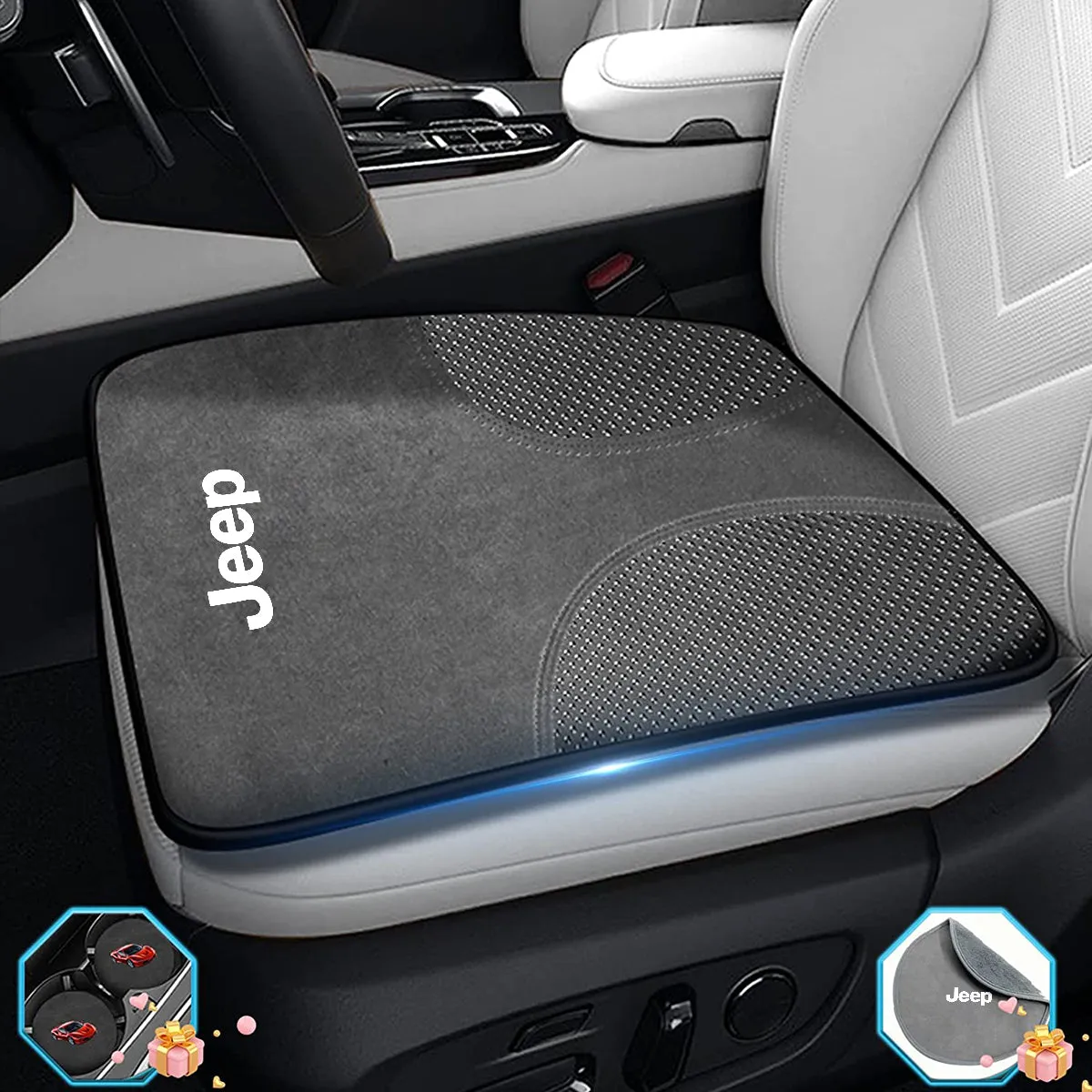 Car Seat Cushion, Custom Fit For Your Cars, Double Sided Seat Cushion, Breathable Suede   Ice Silk Car Seat Cushion, Comfort Seat Covers Cushion JE19979