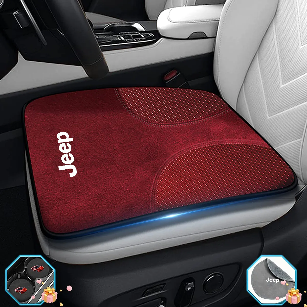 Car Seat Cushion, Custom Fit For Your Cars, Double Sided Seat Cushion, Breathable Suede   Ice Silk Car Seat Cushion, Comfort Seat Covers Cushion JE19979