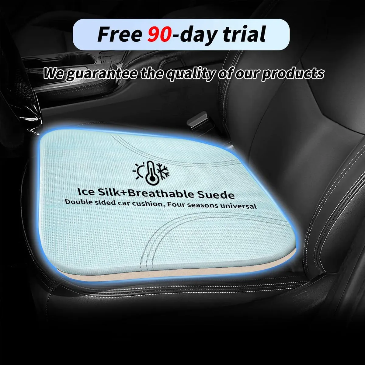 Car Seat Cushion, Custom Fit For Your Cars, Double Sided Seat Cushion, Breathable Suede   Ice Silk Car Seat Cushion, Comfort Seat Covers Cushion JG19979