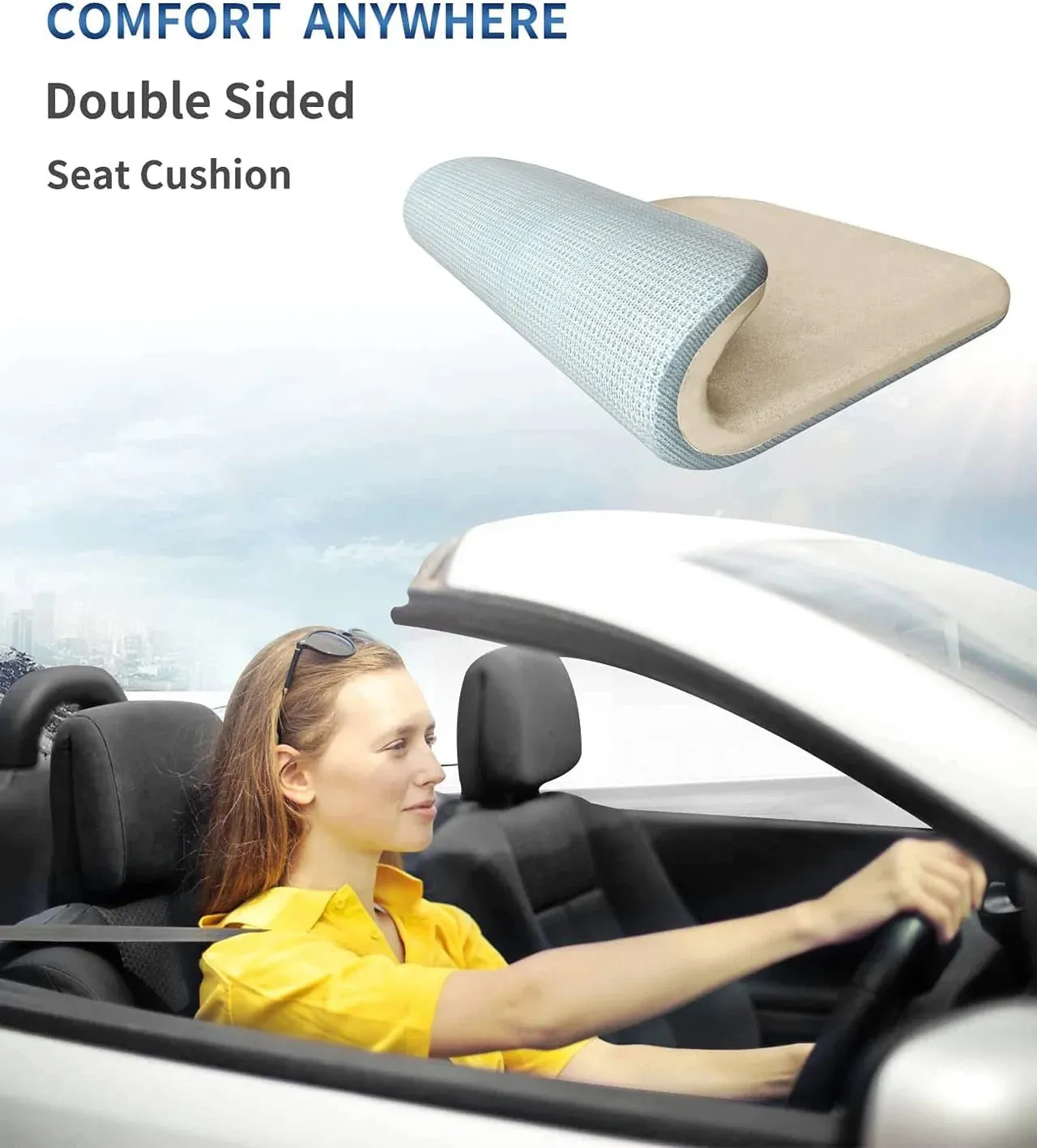 Car Seat Cushion, Custom Fit For Your Cars, Double Sided Seat Cushion, Breathable Suede   Ice Silk Car Seat Cushion, Comfort Seat Covers Cushion JG19979