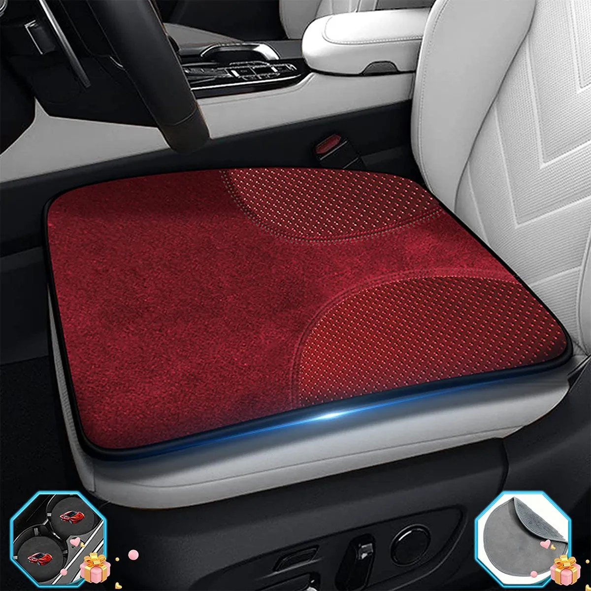 Car Seat Cushion, Custom Fit For Your Cars, Double Sided Seat Cushion, Breathable Suede   Ice Silk Car Seat Cushion, Comfort Seat Covers Cushion MS19979
