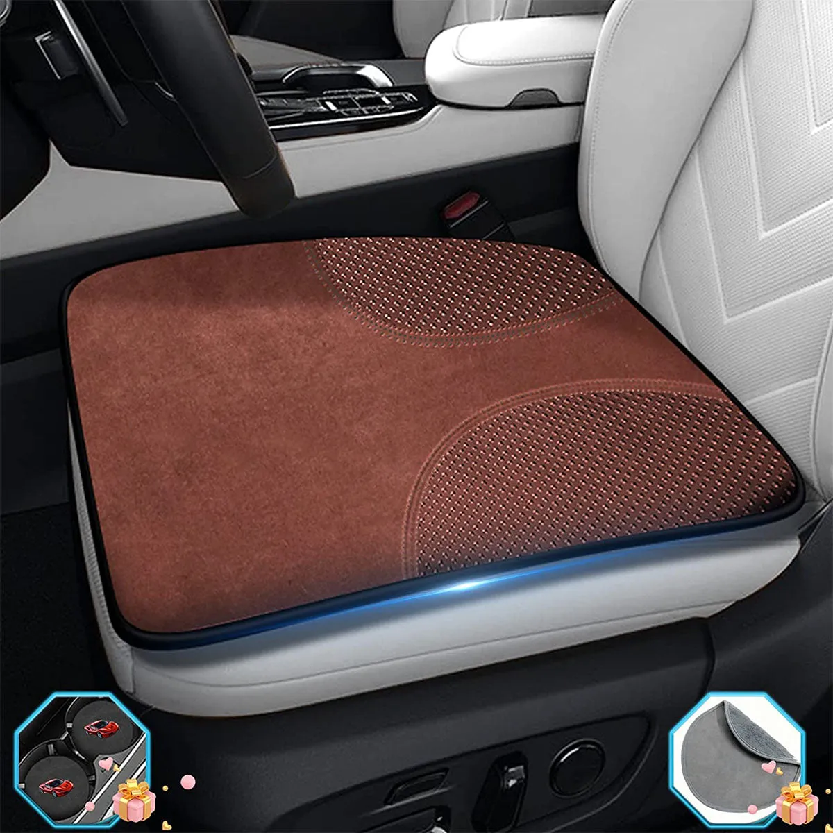 Car Seat Cushion, Custom Fit For Your Cars, Double Sided Seat Cushion, Breathable Suede   Ice Silk Car Seat Cushion, Comfort Seat Covers Cushion VE19979