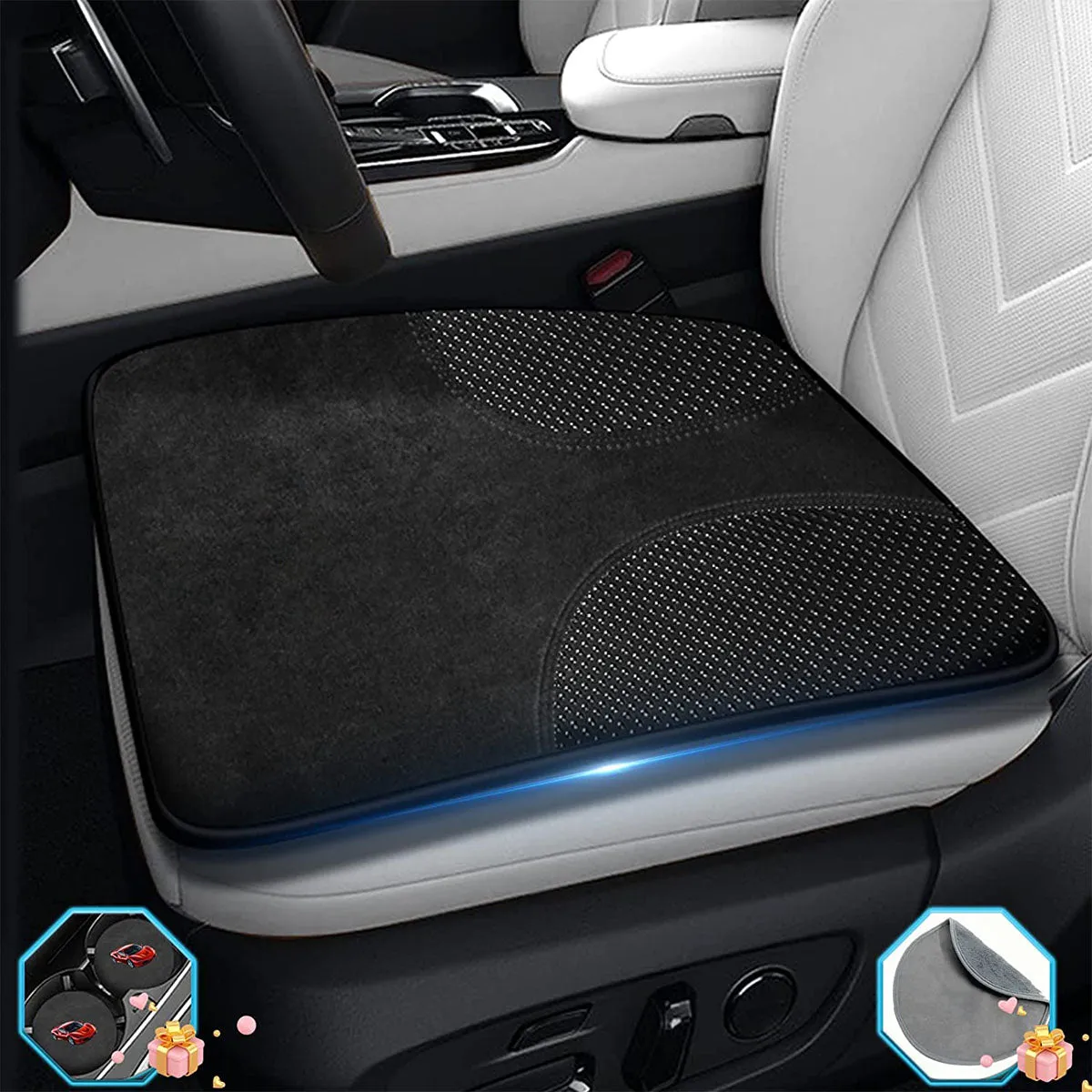 Car Seat Cushion, Custom Fit For Your Cars, Double Sided Seat Cushion, Breathable Suede   Ice Silk Car Seat Cushion, Comfort Seat Covers Cushion VE19979