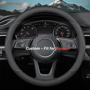Car Steering Wheel Cover 2024 Update Version, Custom-Fit for Car, Premium Leather Car Steering Wheel Cover with Logo, Car Accessories WASA222