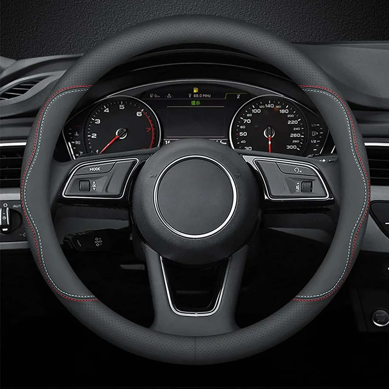 Car Steering Wheel Cover 2024 Update Version, Custom Fit For Your Cars, Premium Leather Car Steering Wheel Cover with Logo, Car Accessories JG18991