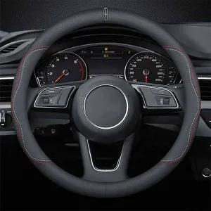Car Steering Wheel Cover 2024 Update Version, Custom Fit For Your Cars, Premium Leather Car Steering Wheel Cover with Logo, Car Accessories LI18991