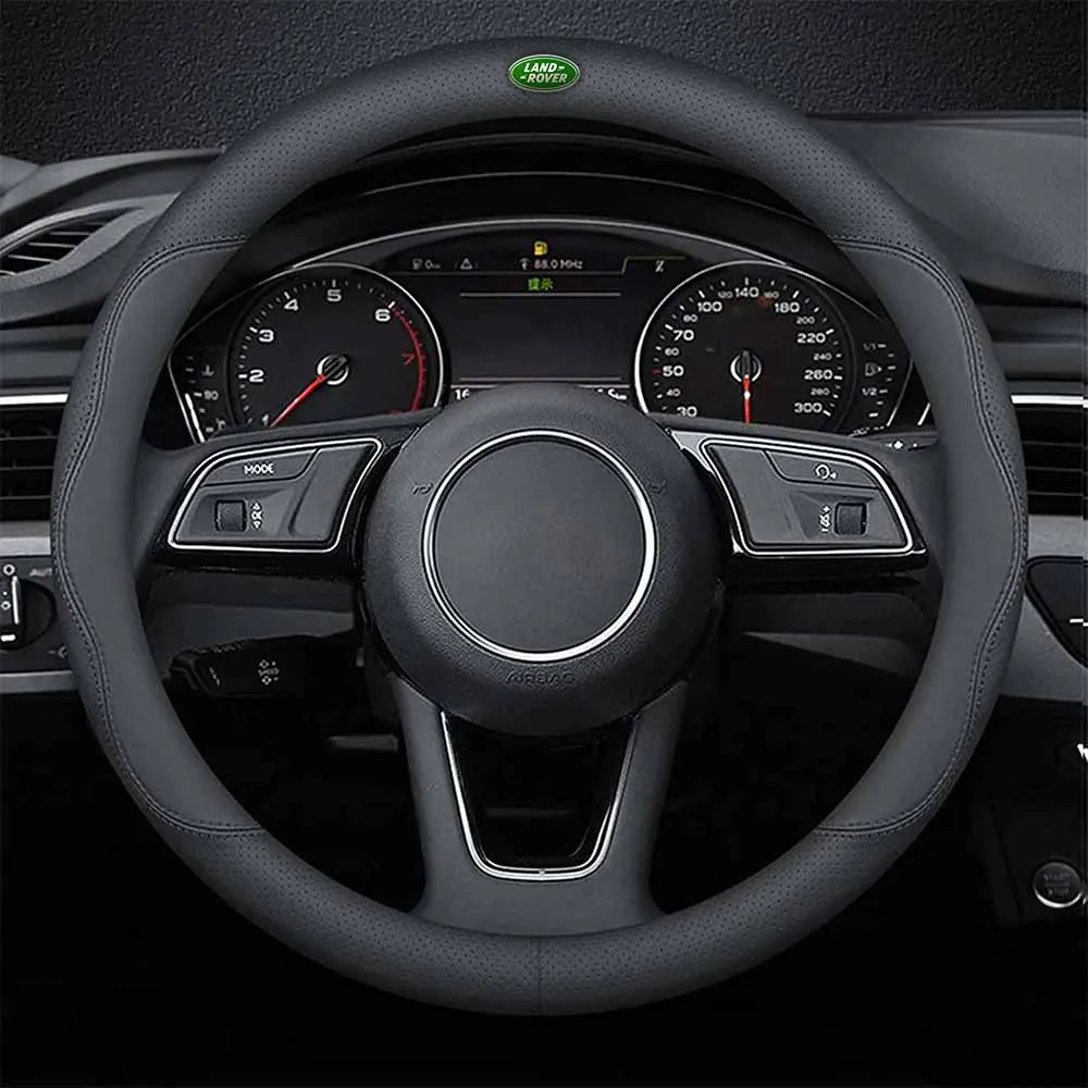 Car Steering Wheel Cover 2024 Update Version, Custom Fit For Your Cars, Premium Leather Car Steering Wheel Cover with Logo, Car Accessories LR18991