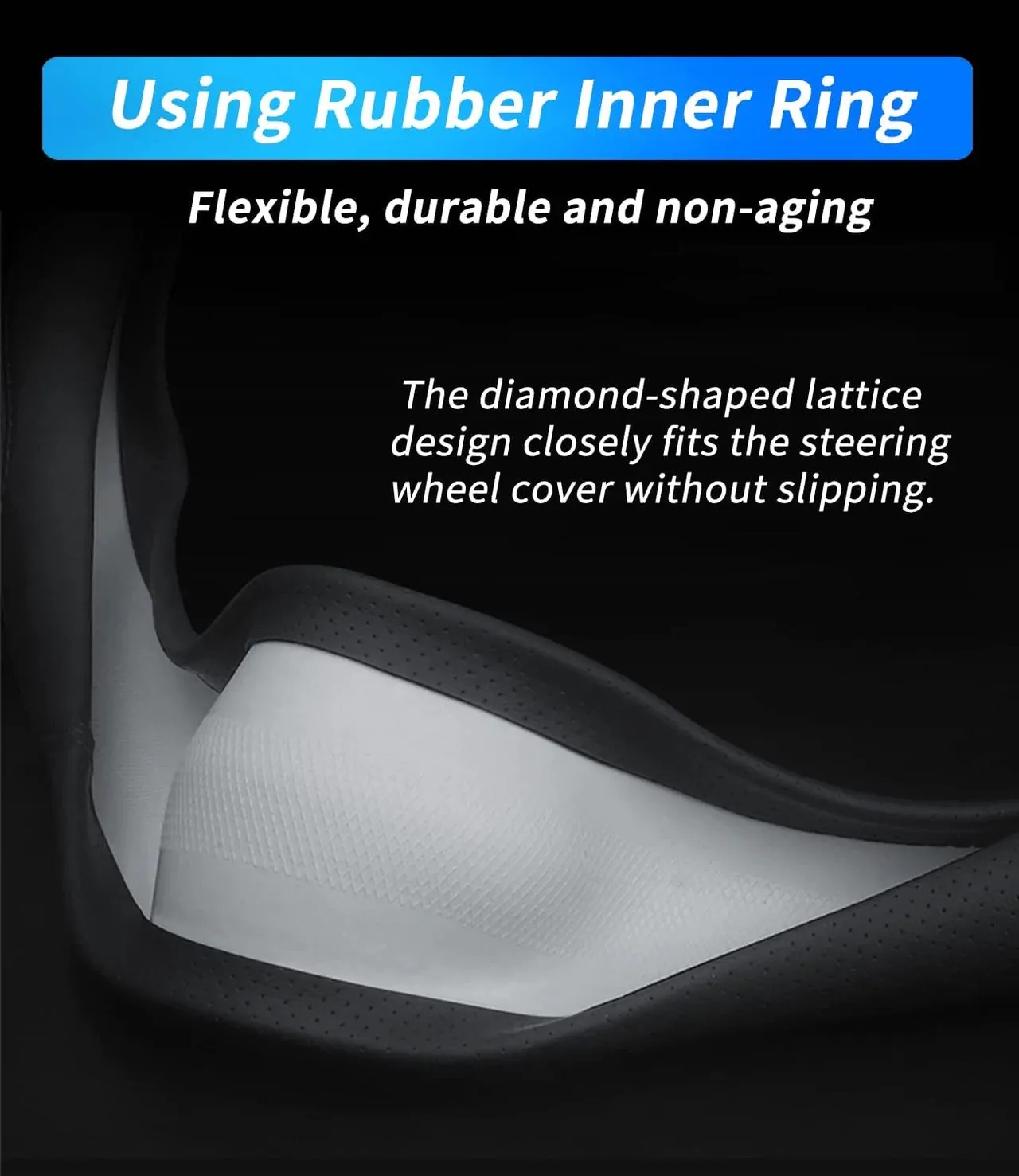 Car Steering Wheel Cover 2024 Update Version, Custom Fit For Your Cars, Premium Leather Car Steering Wheel Cover with Logo, Car Accessories LR18991