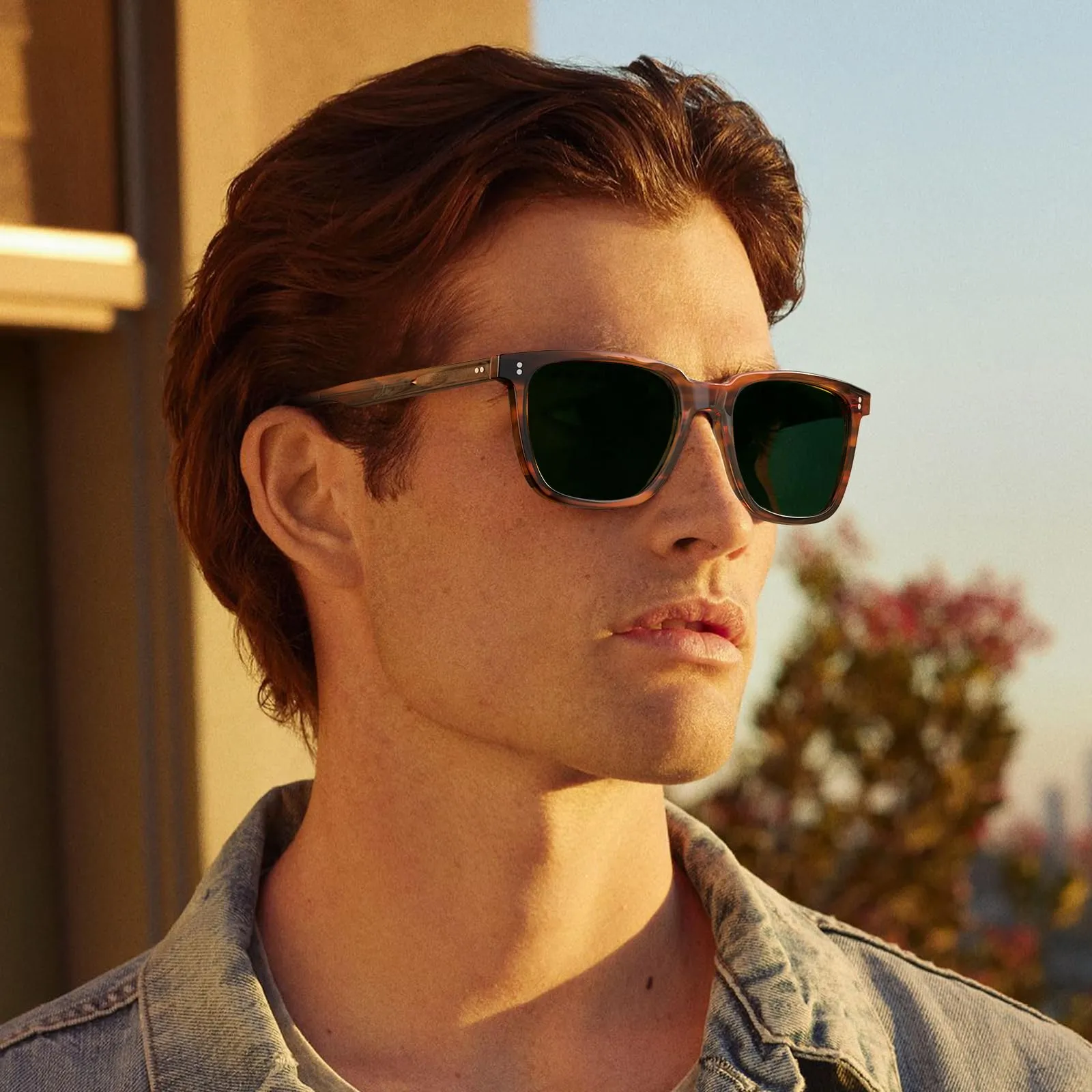 CARFIA Retro Acetate Polarized Sunglasses for Men UV400 Protection Driving Outdoor Anti-Glare Sun Glasses CA5354WS
