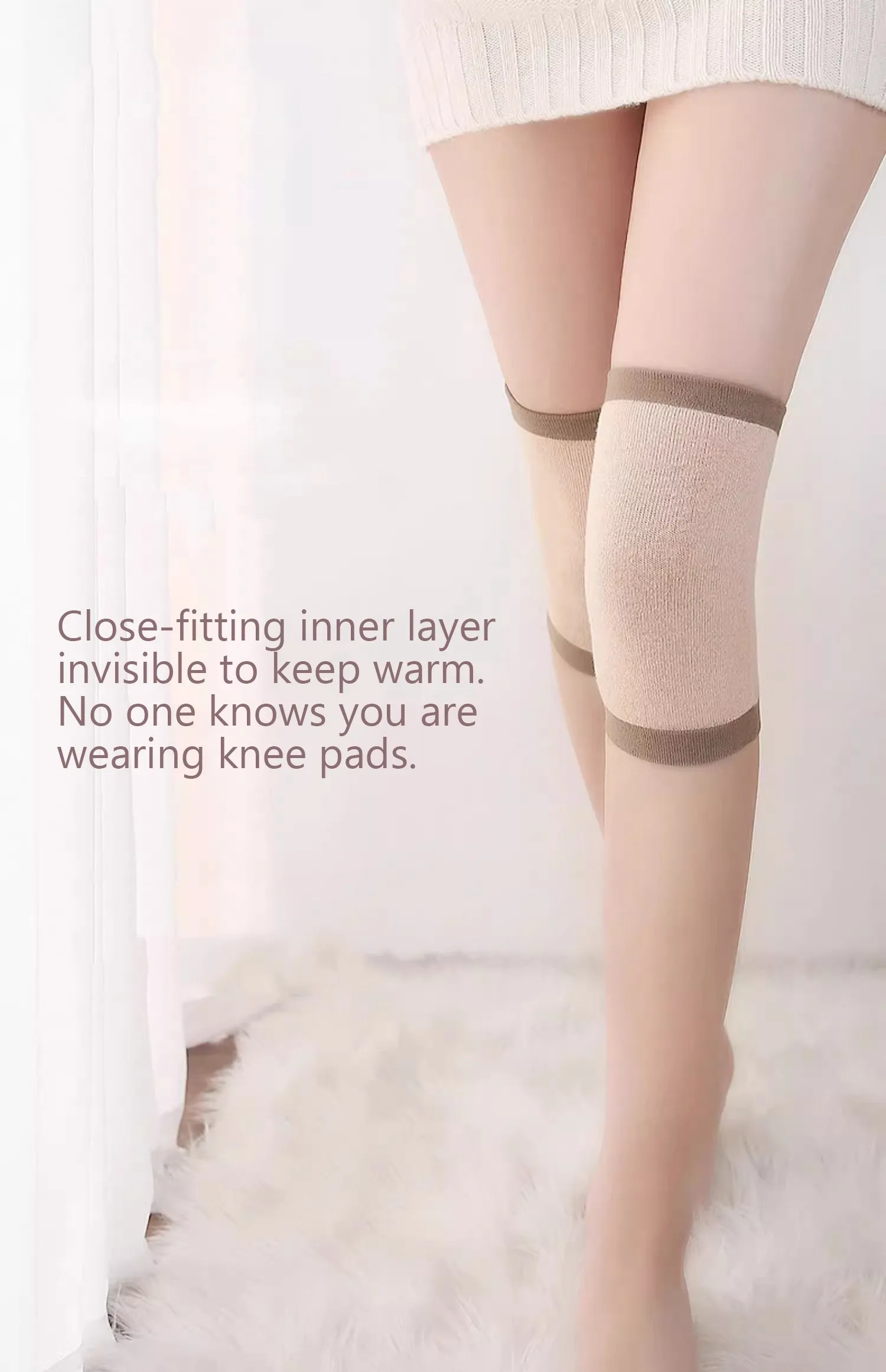 Cashmere Knee Pads to Warm Knee Joints for Men and Women(Length: Long type 26cm)