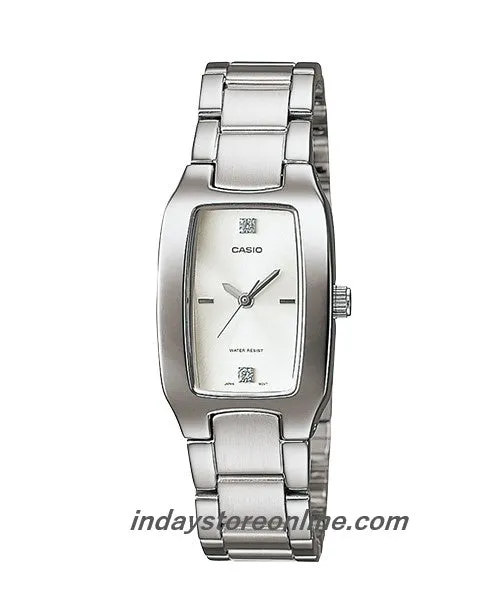 Casio Fashion Women's Watch LTP-1165A-7C2 Silver Square Type Stainless Steel Band Mineral Glass