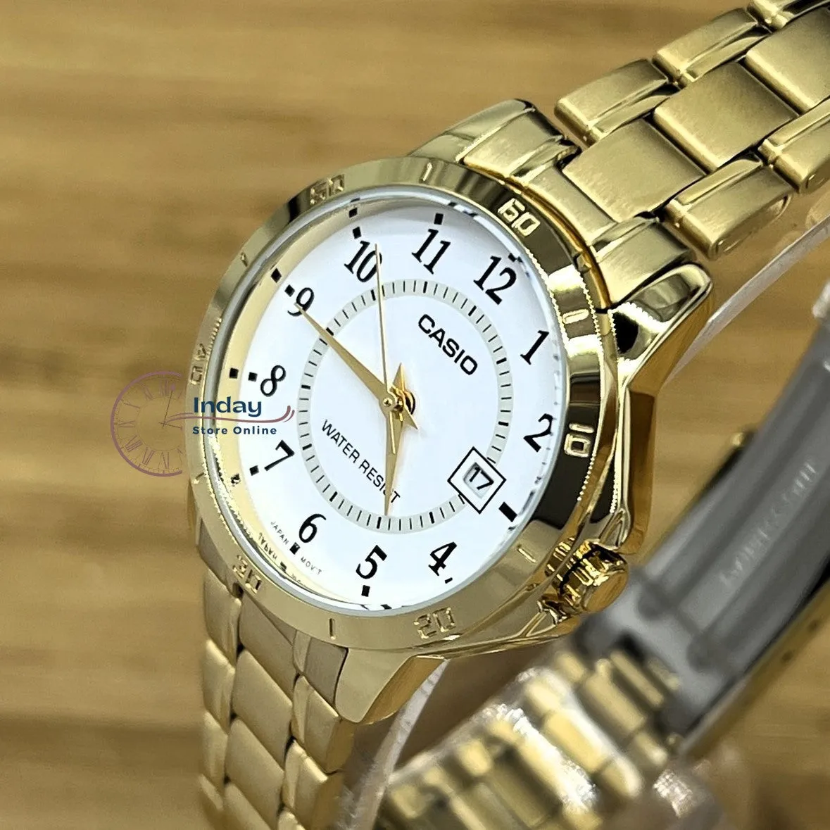 Casio Standard Women's Watch LTP-V004G-7B Gold Plated Stainless Strap Triple-fold Clasp