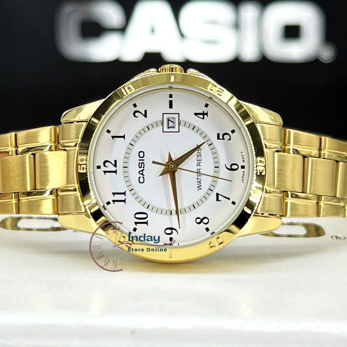 Casio Standard Women's Watch LTP-V004G-7B Gold Plated Stainless Strap Triple-fold Clasp