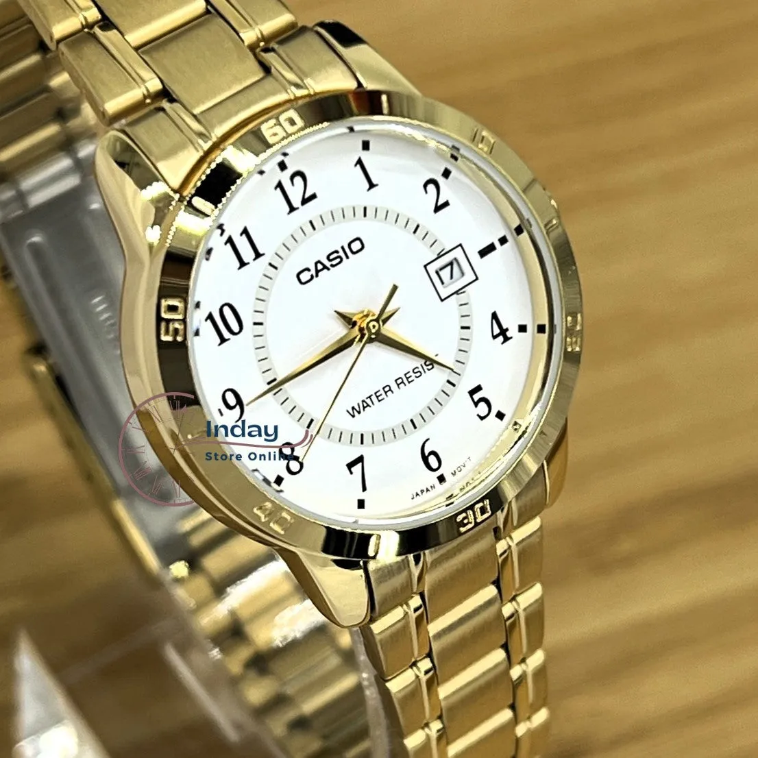Casio Standard Women's Watch LTP-V004G-7B Gold Plated Stainless Strap Triple-fold Clasp