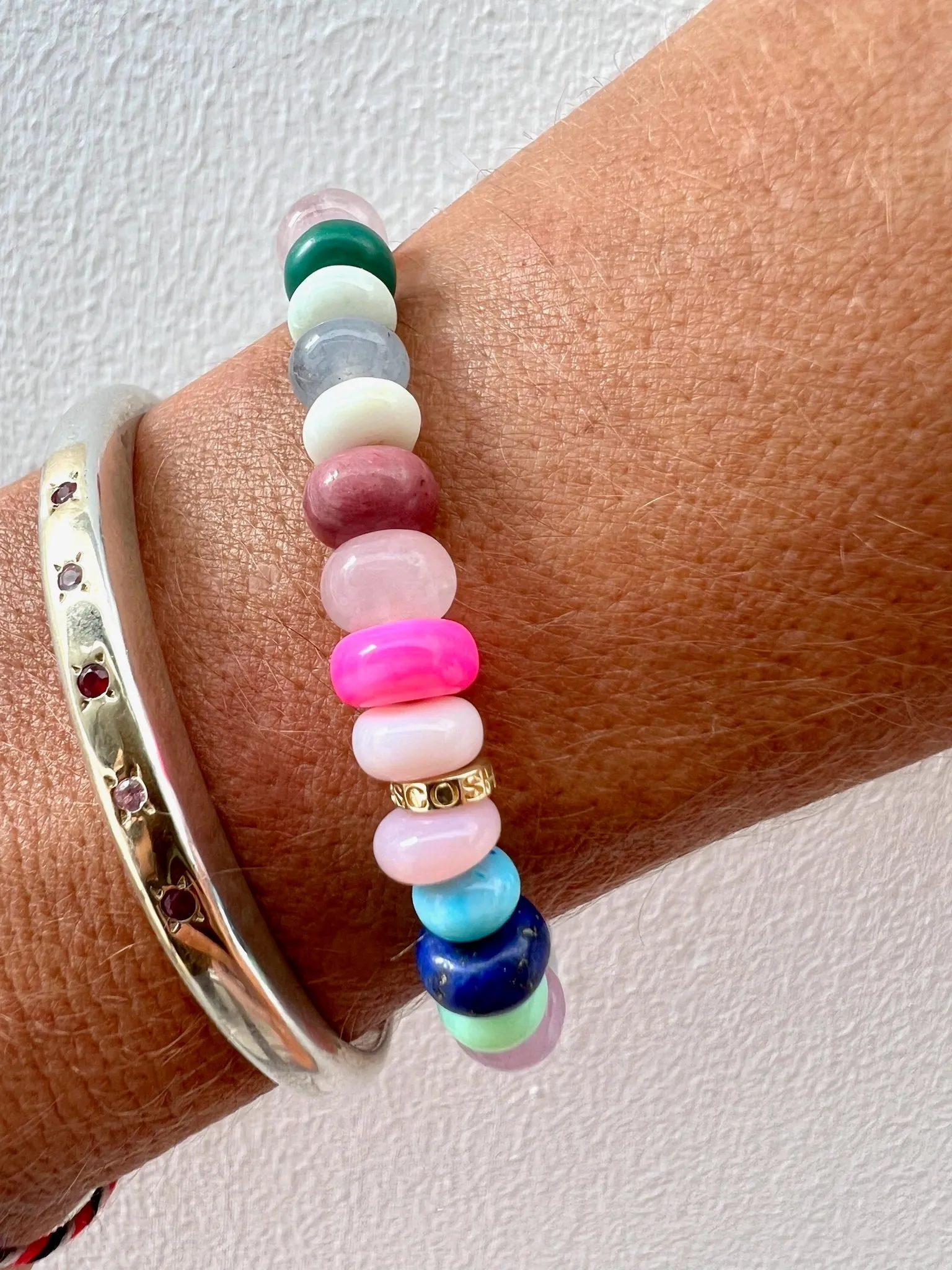 Celestial Cuff Bracelet in Pink Sapphire and Ruby