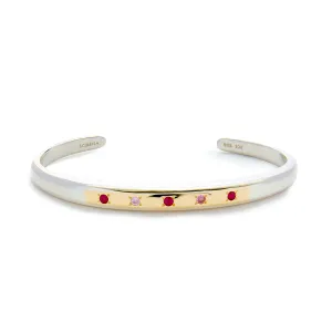 Celestial Cuff Bracelet in Pink Sapphire and Ruby