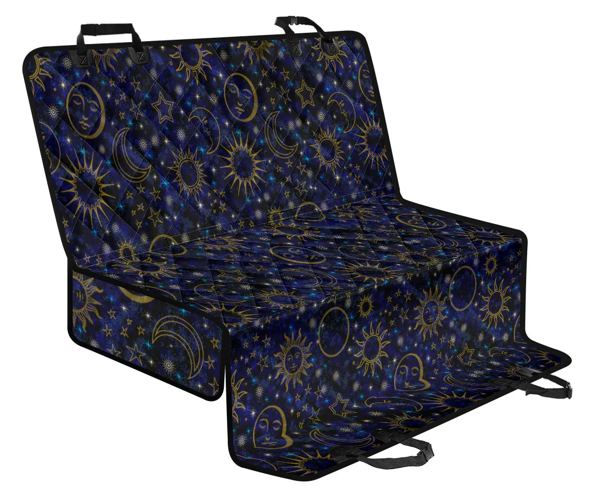 Celestial Night Sky Black Blue Pet Seat Cover