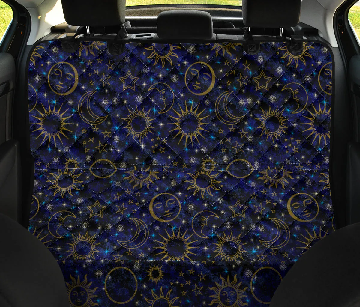 Celestial Night Sky Black Blue Pet Seat Cover
