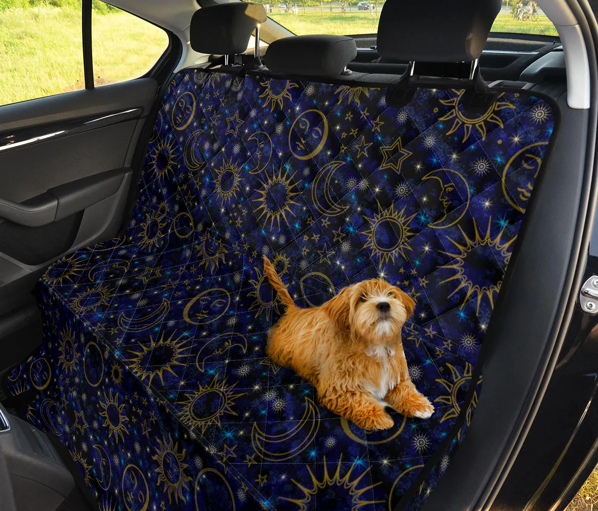 Celestial Night Sky Black Blue Pet Seat Cover
