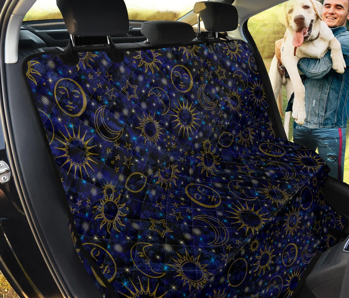 Celestial Night Sky Black Blue Pet Seat Cover