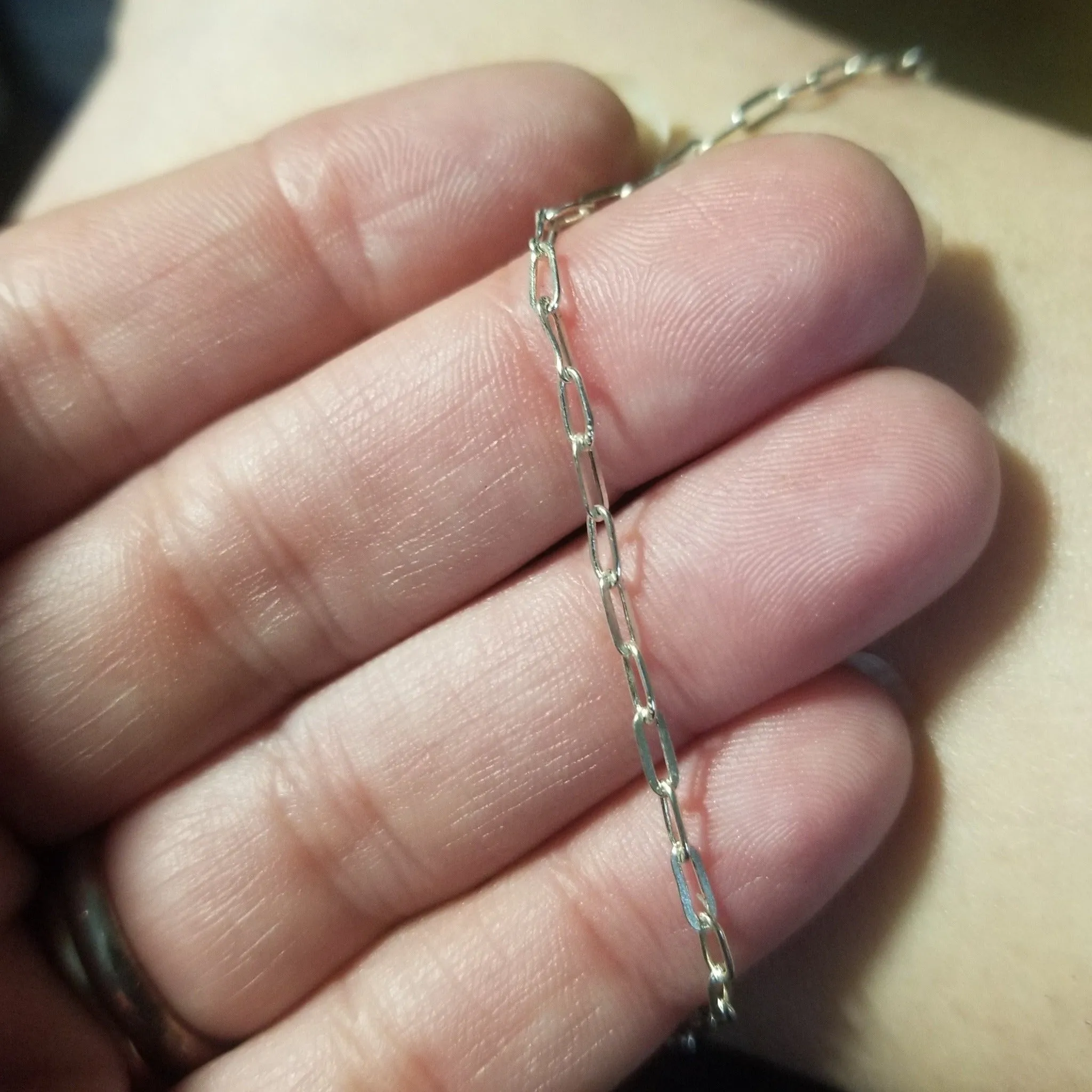 Chain Link Paperclip Anklet - Sterling Silver