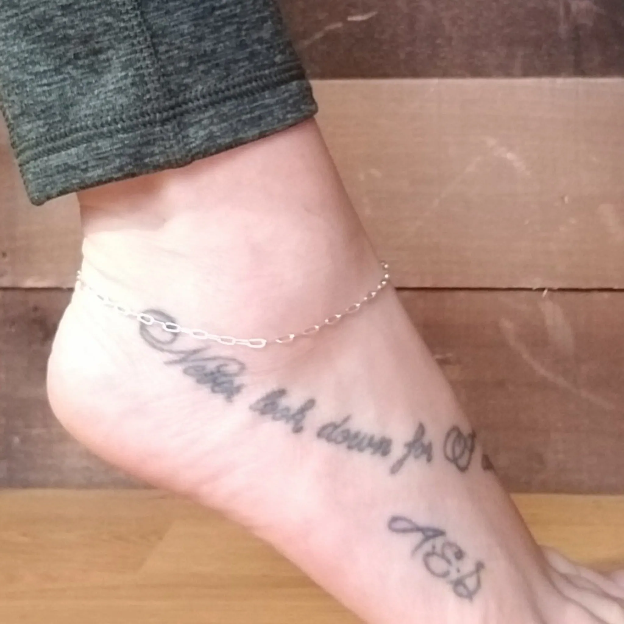 Chain Link Paperclip Anklet - Sterling Silver