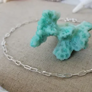 Chain Link Paperclip Anklet - Sterling Silver