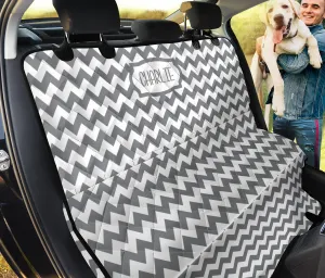 Charlie Pet Seat Cover Gray and White Chevron Back Bench Protector